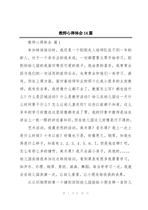 教师心得体会14篇