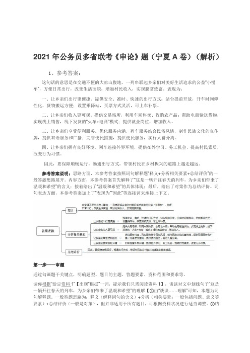 2021年公务员多省联考《申论》题(宁夏A卷)(解析)