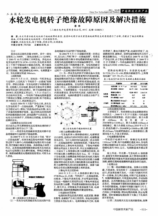 水轮发电机转子绝缘故障原因及解决措施