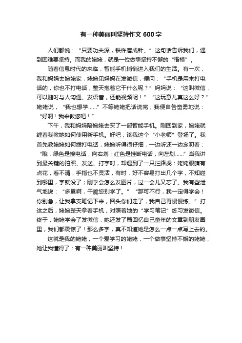 有一种美丽叫坚持作文600字