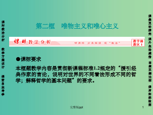 高中政治 第二课 第二框 唯物主义和唯心主义课件 新人教版必修4