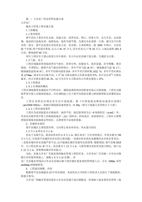 供水管网实施方案(共4篇)