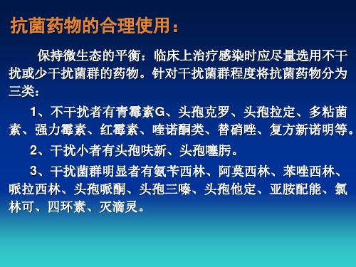 各类抗菌药物的特点-及临床合理应用