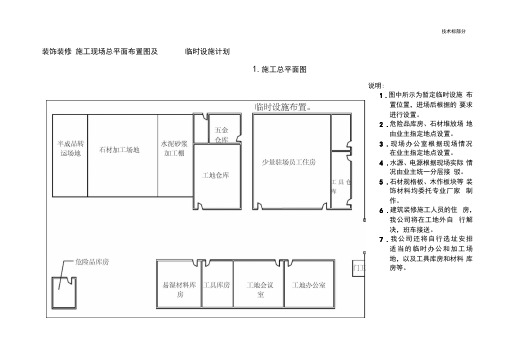 装饰装修施工现场总平面布置图及临时设施计划