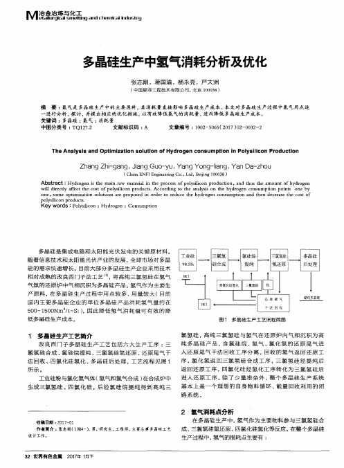 多晶硅生产中氢气消耗分析及优化