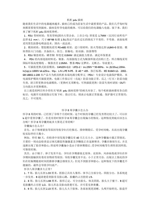 育儿知识:机柜pdu插座