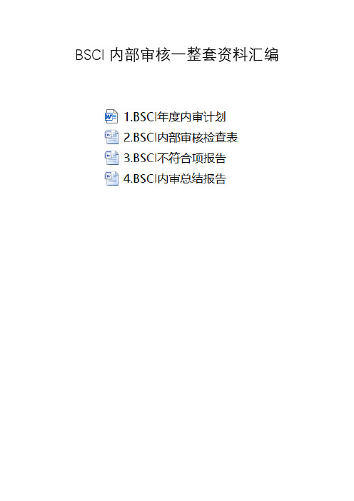 BSCI内部审核一整套资料汇编