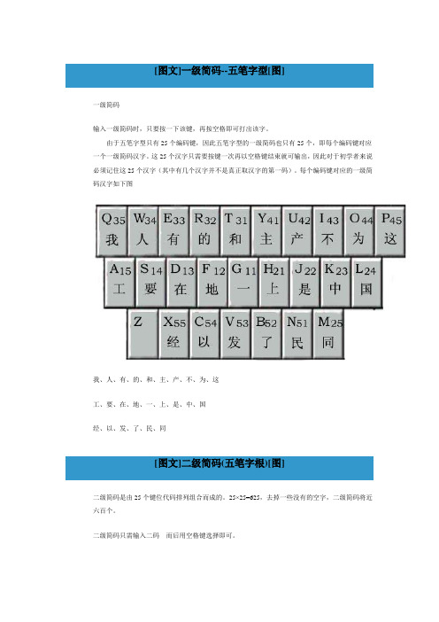 五笔字型一、二级简码[图]