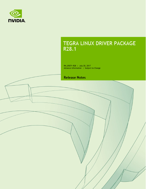 NVIDIA Tegra Linux Driver Package R28.1 发布说明说明书