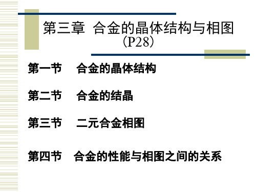 合金的晶体结构与相图