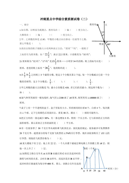 冲刺重点中学综合素质测试卷(二)