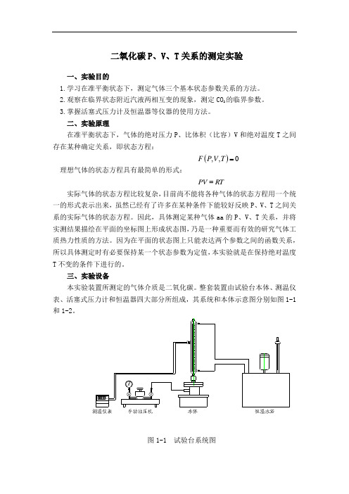 二氧化碳P、V、T关系的测定实验