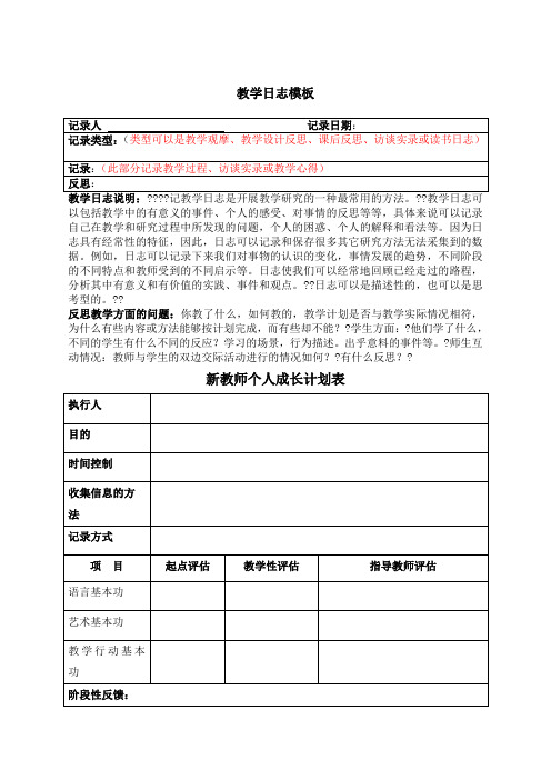教学日志模板