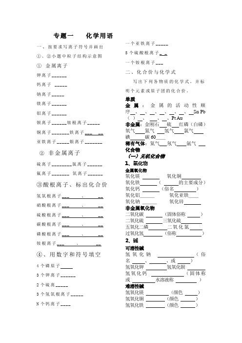 专题一化学用语