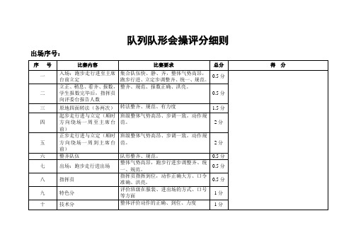 队列队形评分标准