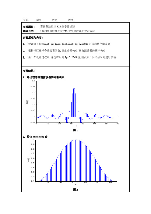 数字信号处理实验报告4