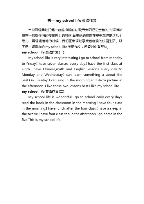 初一myschoollife英语作文