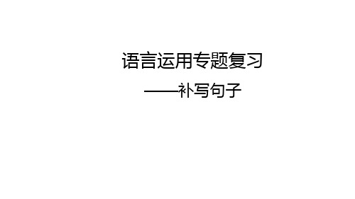 2018年高考语文一轮复习第23讲补写句子课件