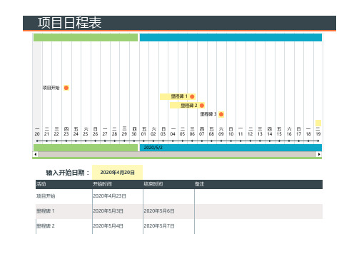 【Excel模板】项目日程表