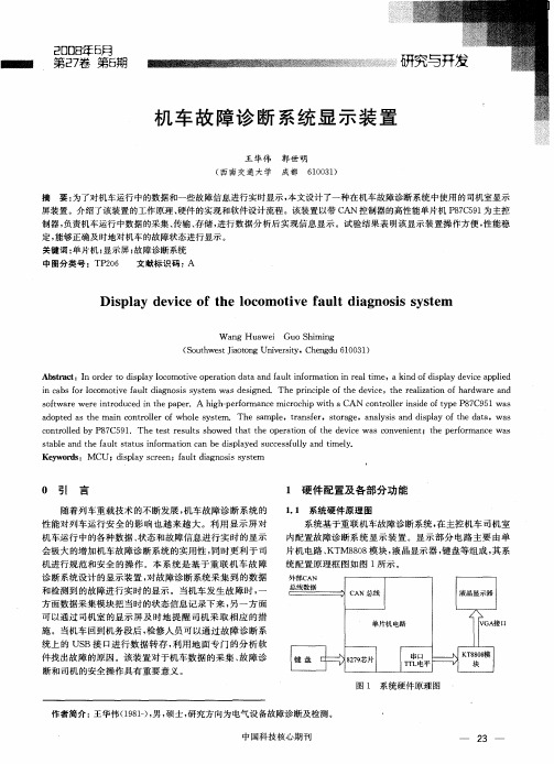 机车故障诊断系统显示装置