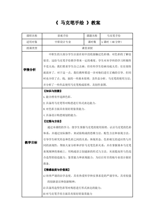 (完整版)马克笔手绘教案