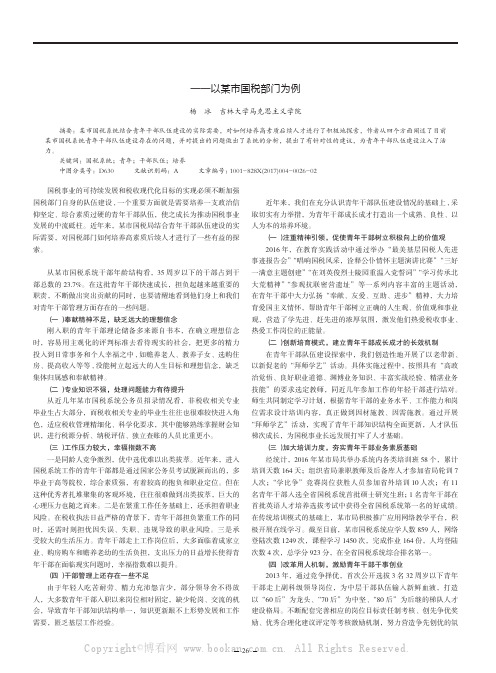 加强国税系统青年干部队伍建设的探索与思考——以某市国税部门为例