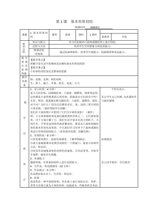 六年级美术备课 刘喜 1-4课