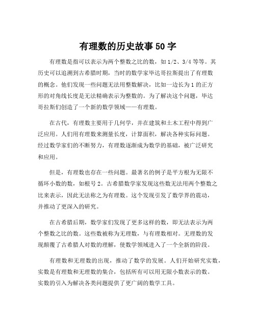 有理数的历史故事50字