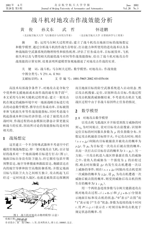 战斗机对地攻击作战效能分析