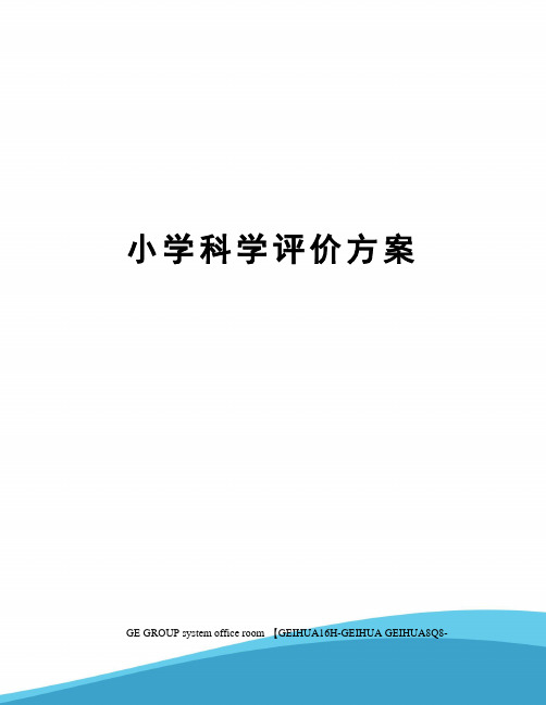 小学科学评价方案精编版