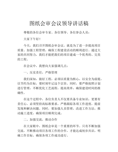 图纸会审会议领导讲话稿 (2)