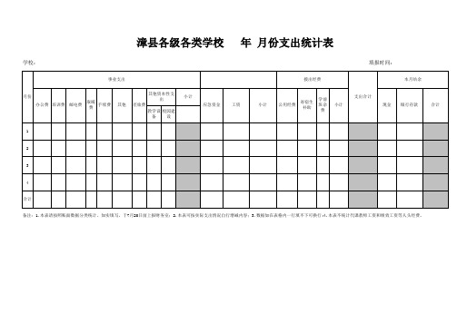 支出统计表