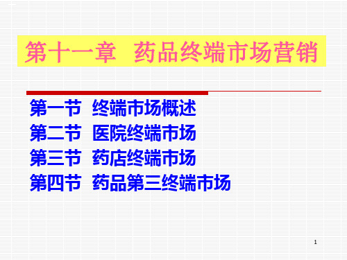 药品终端市场营销培训教材PPT课件