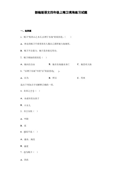 13 精卫填海   练习试题(含答案)