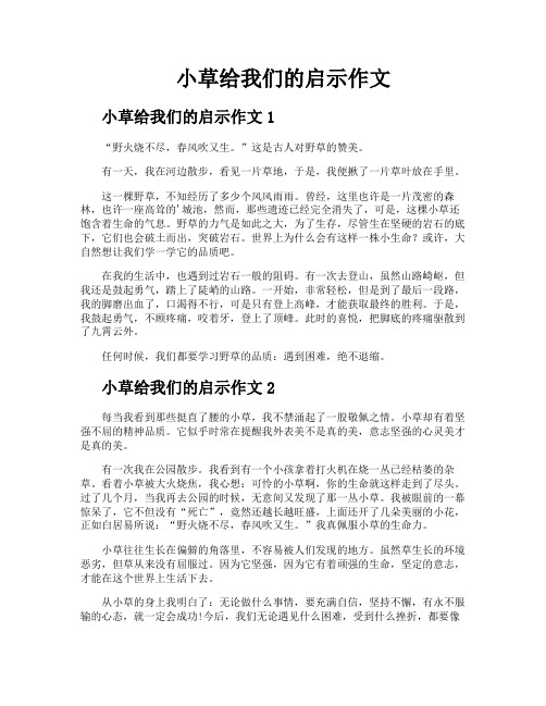 小草给我们的启示作文