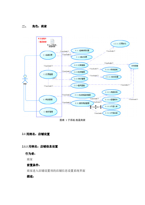 UML用例图-商家