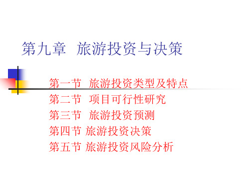 第九章 旅游投资与决策ppt课件