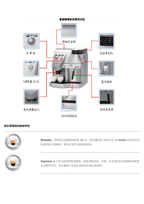 喜客咖啡机的使用方法