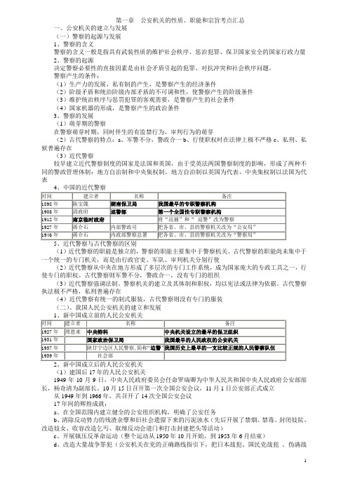 公安基础知识考点汇总