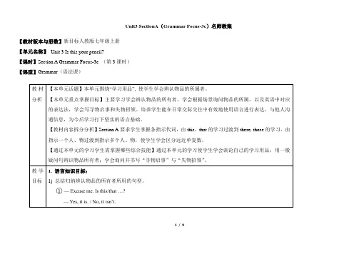 Unit3_SectionA(Grammar_Focus-3c)名师教案