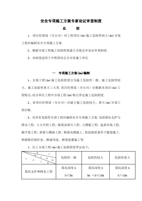 公司安全专项施工方案专家论证审查制度