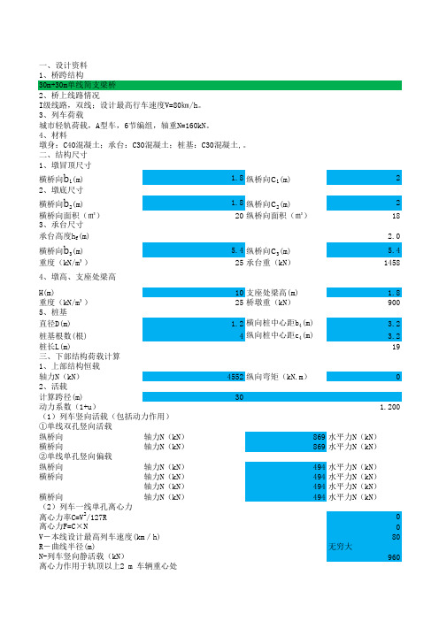 两跨连续桥梁墩台设计