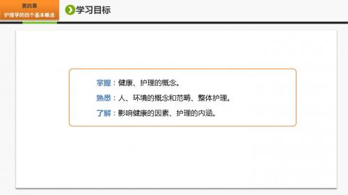 护理学基础第四章  护理学的四个基本概念