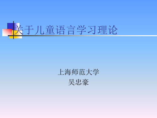 关于儿童语言学习理论