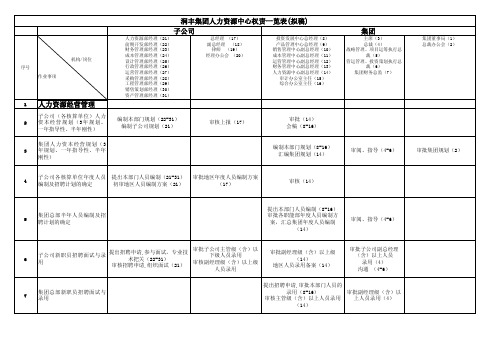 集团人力权责系统一览表