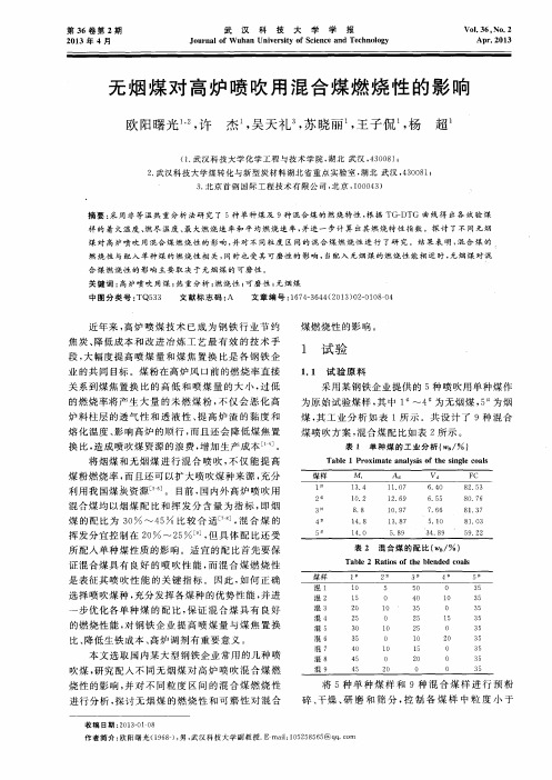 无烟煤对高炉喷吹用混合煤燃烧性的影响