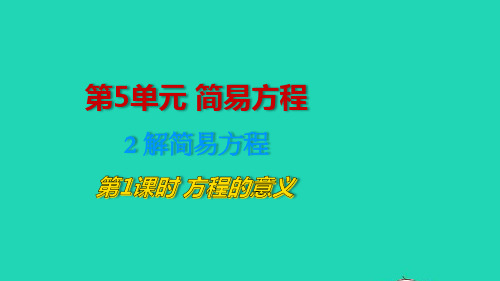 五年级数学上册5简易方程2解简易方程第1课时方程的意义教学课件新人教版