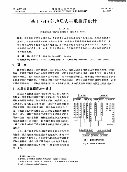 基于GIS的地质灾害数据库设计