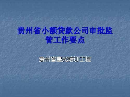 小额贷款公司财务报表