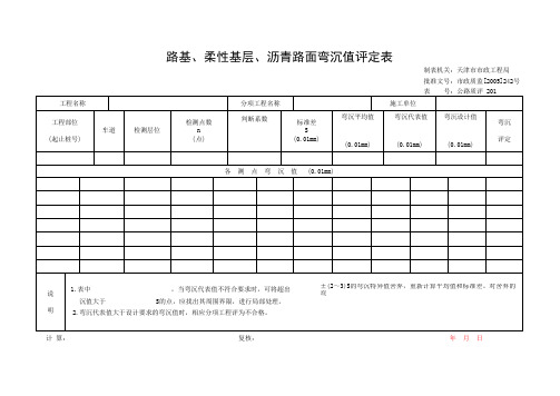 001-路基、沥青路面弯沉评定表